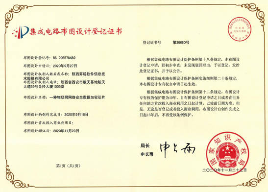 弈聪软件研发&ldquo;芯&rdquo;突破,多项物联网技术获得集成电路布图设计登记